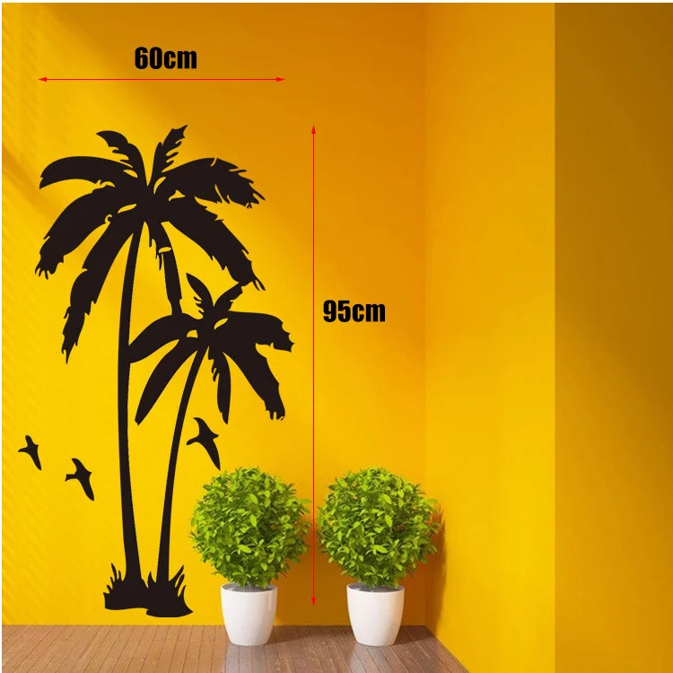 Namų Dekoro Kietas kokoso palmių Freskos Sienų Lipdukai Sienų Lipdukai Dydis 60*95cm Nemokamas Pristatymas