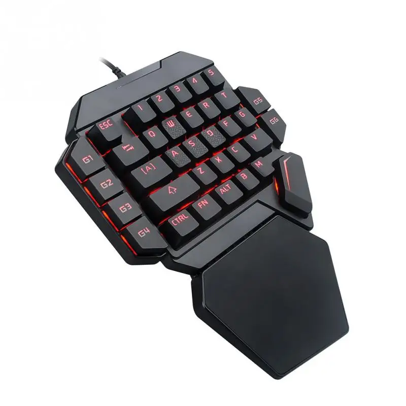 K50 Mechaninė Laidinio Nešiojamas Mini Ergonomiškas Darbalaukio 35 Klavišus Žaidimų Klaviatūra Universalus Biuro Viena ranka, USB, RGB Apšvietimas