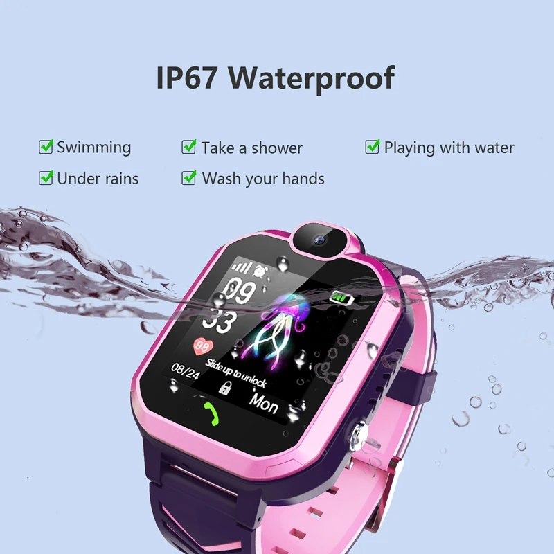 Kūdikių 2G SIM Kortelės Laikrodis Skambinkite Vietą Tracker Smart Žiūrėti E18 Vandeniui Vaikai SOS Antil-prarado Smartwatch