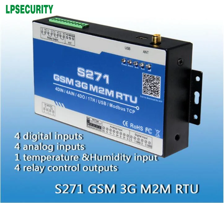 2G/3G GSM RTU Valdytojas skaitmeninis temperatūros reguliatorius vandens šildytuvas GPRS RTU S271 temp įspėjimo