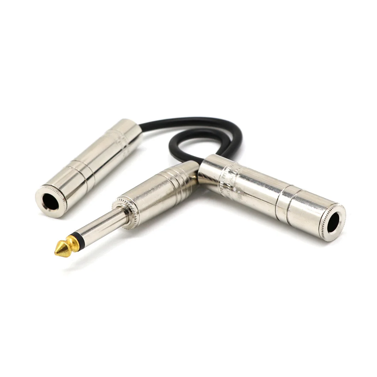 PRO 6.35 mm 1/4 colių Stereo Jack Splitter Cable Adapter Švino Kištuko 2 x Lizdai