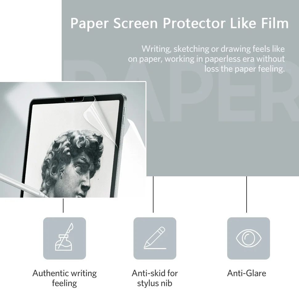 Popieriaus Screen Protector, Kaip Filmas Matinis PET Anti Akinimo Tapybos iPad 9.7 Pro 10.5 mini 5 Face ID 11 12.9 Naujų 10.2 colių Oro 4