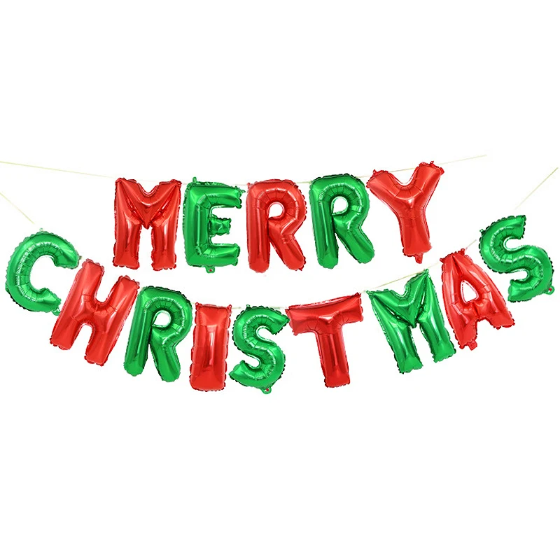 1set 16inch Linksmų Kalėdų Laiškas Aliuminio Plėvelę, Balionas Nustatyti Kalėdinė Dekoracija 2020 NAUJŲJŲ Metų Scenos Išdėstymas Vaikų Globos Žaislai