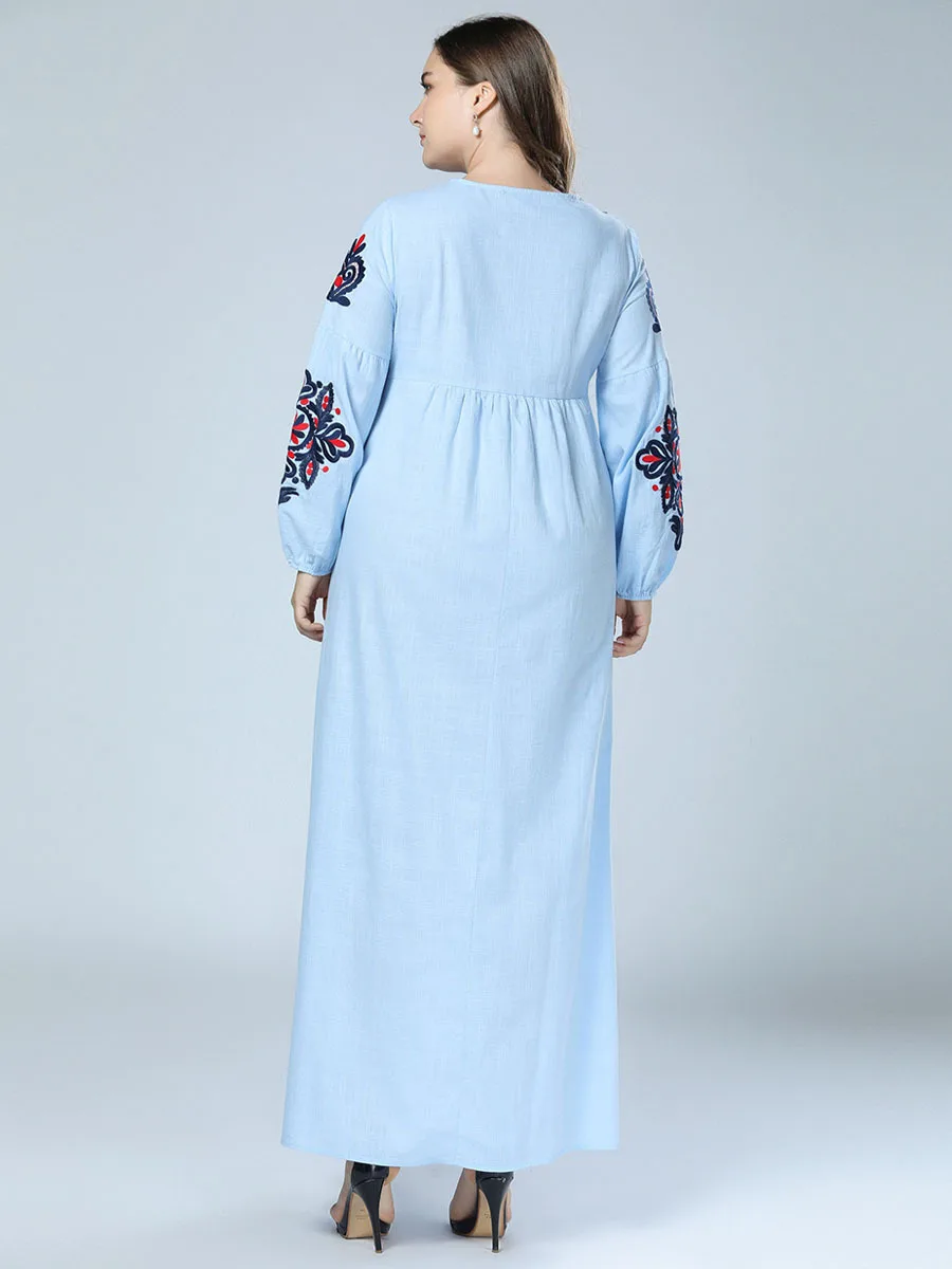 2020 M. Pavasarį, Rudenį Moterys Ilga Suknelė Siuvinėjimo Gėlių Kulkšnies Ilgis Suknelė Kutas Dizaino Drabužių, Apsiaustą Kaftan Maroko