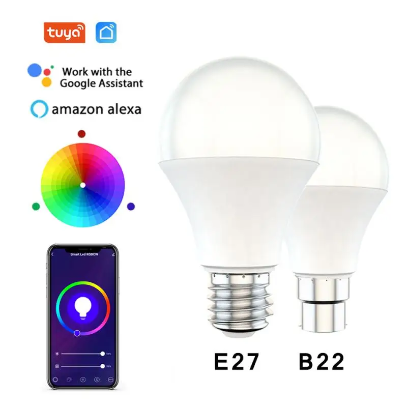 Nauja 15W WiFi RGB Smart LED Lemputė E27 B22 Laiko Nustatymo Automatika Muzikos Balso Kontrolės Dirbti Su Alexa 