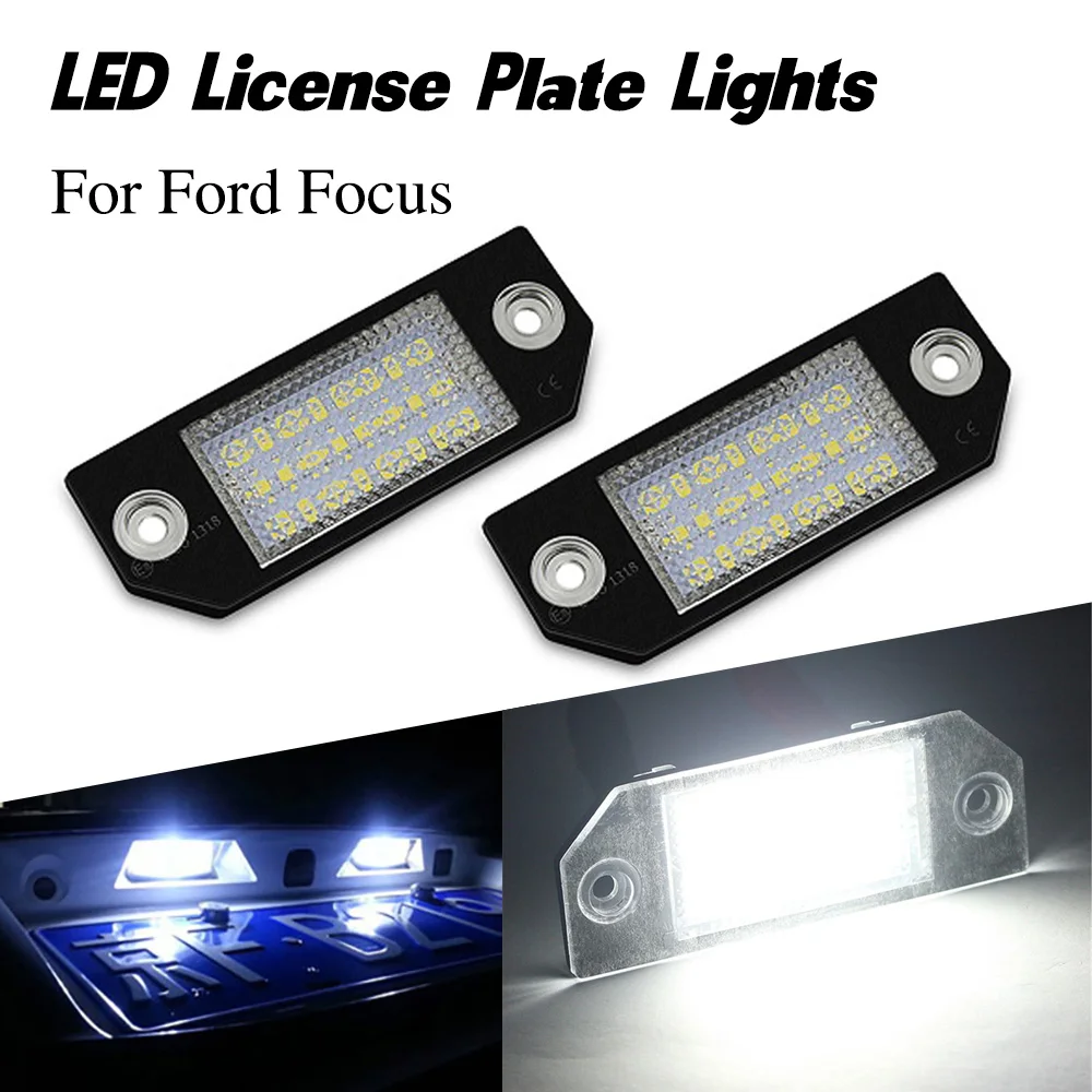 2vnt Skirti Ford Focus auto LED Licencijos Numeris, numerio apšvietimo Lemputės, Lempos automobilių šviesos surinkimo luces Focus C-MAX MK2 Klaidų apšvietimas