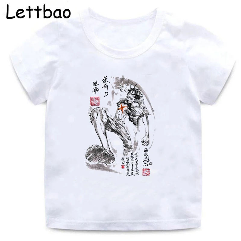 Kawaii Spausdinti Vienas Gabalas Draugais T-Shirt Vaikų Vasaros Trumpas Rankovės Vaikams Drabužių Harajuku Japanses Anime Berniukų Marškinėliai