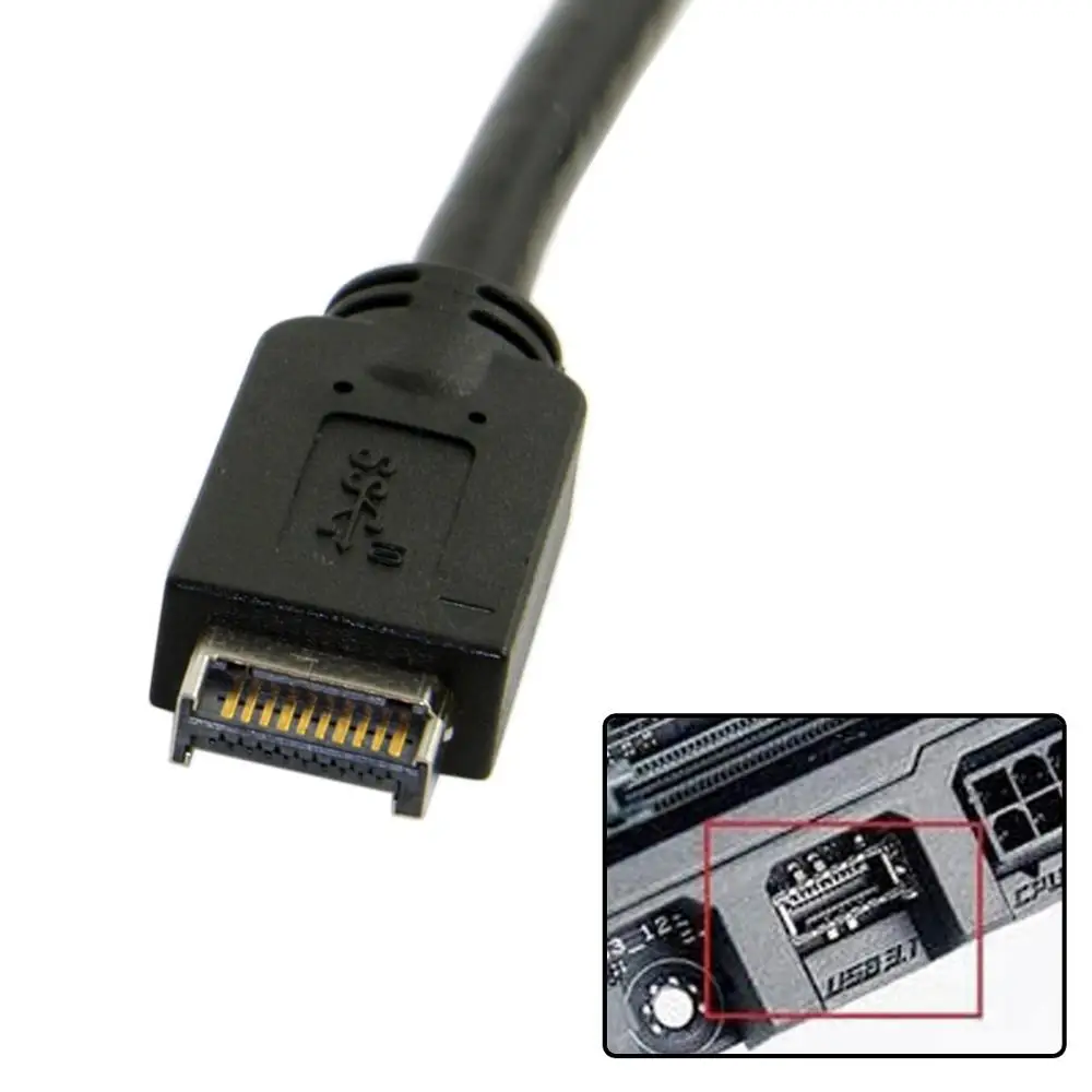 USB 3.1 Priekinis Skydelis Antraštės USB 3.0 20Pin Antraštė ilgiklis 20cm