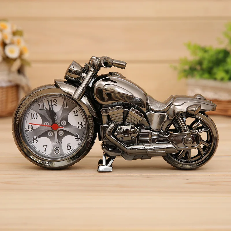 Retro motociklų modelis gimtadienio dovana apdailos žadintuvas miniatiūrinės statulėlės kambarį 