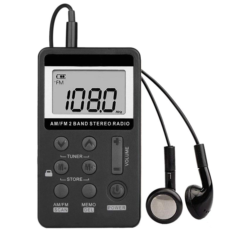 ESU FM Nešiojamas Kišenėje, Radijas, Mini Digital Tuning Stereo su Įkraunama Baterija ir Ausinių Ėjimo/Bėgimo/Sale/Kempingas B