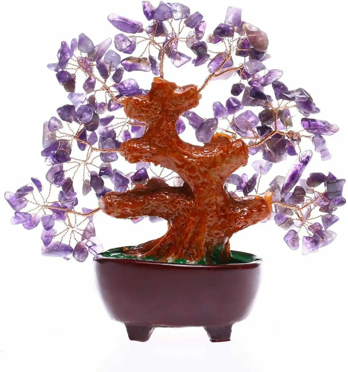 Laimingas medis!!! Gamtos violetinis ametistas kristalų perlas medžio reiki
