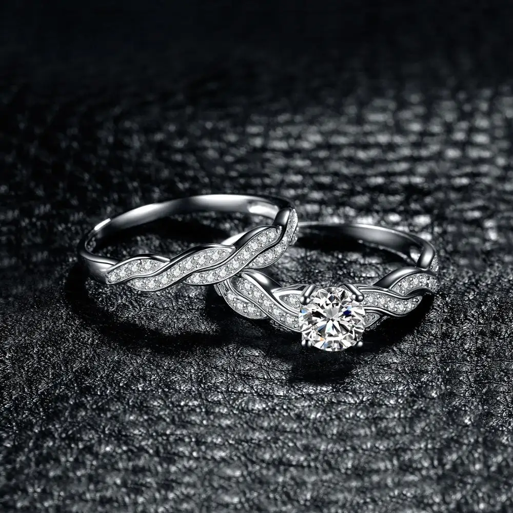 JPalace Infinity Vestuvinis Žiedas Nustatyti 925 Sterlingas Sidabro Žiedai Moterims Jubiliejų, Vestuvių Žiedai Nuotakos Rinkinys, Sidabro 925 Papuošalai