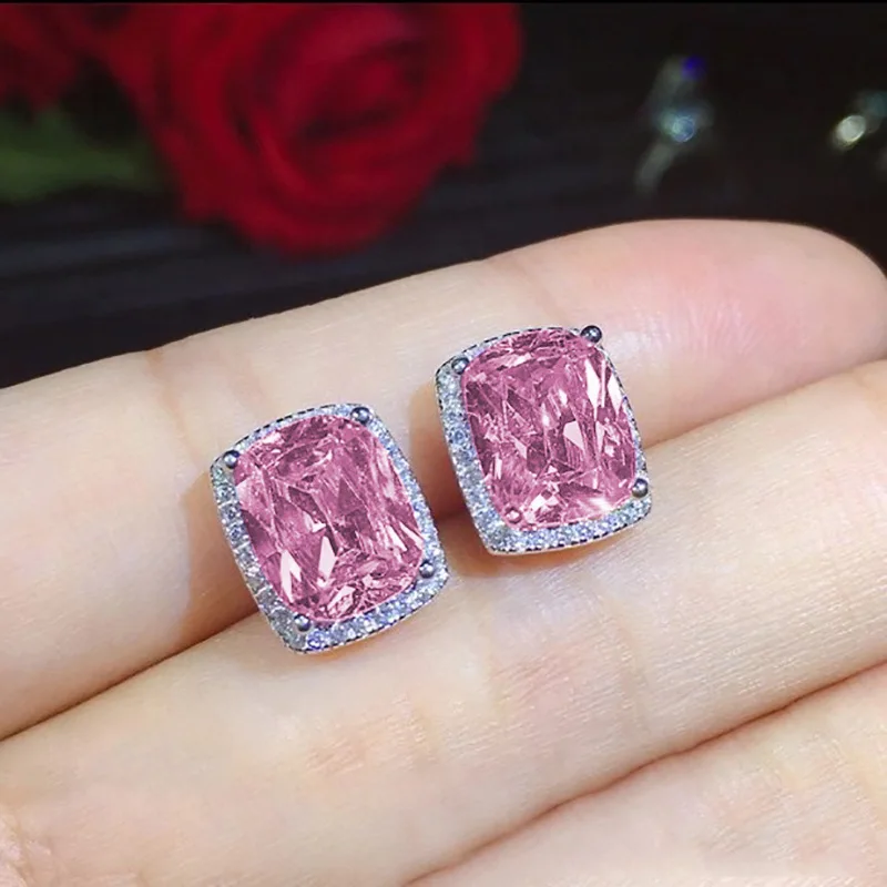 2021 naujas prabangus Rožinė spalva princesė lady auskarai moterims, jubiliejaus dovana, juvelyriniai dirbiniai didmeninė E5983-ROŽINĖ