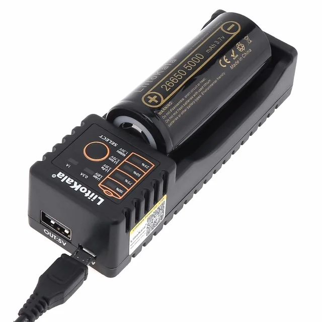 Liitokala 3.7 V 26650 5000 mAh Li-ion Įkrovimo Batterie + Batterie Ordinateur Nešiojamų Cas + Chargeur Unikalus Smart USB Lizdas