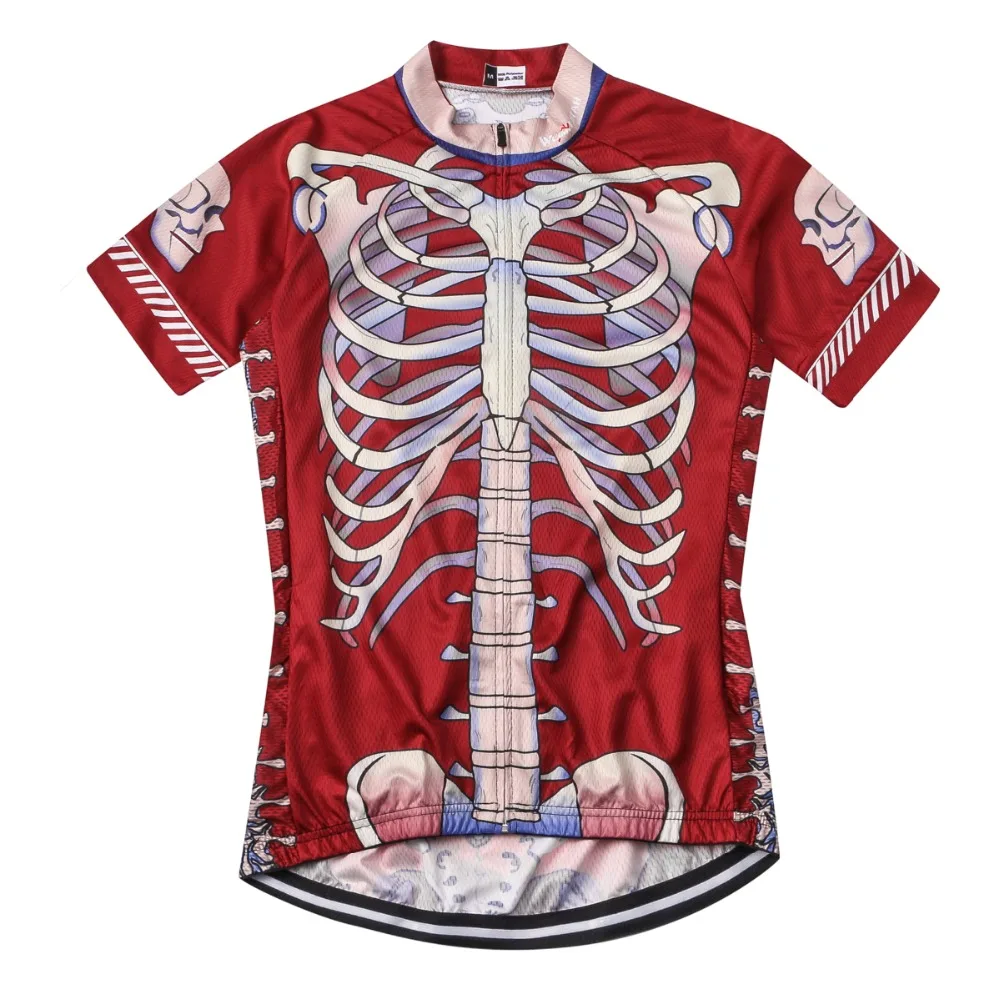 Vyrų Dviračių Jersey Poliesteris Quick Dry Dviračių Drabužius trumpomis Rankovėmis T-shirt Roupa Ciclismo 3D Skeletas Kaukolės Reflective