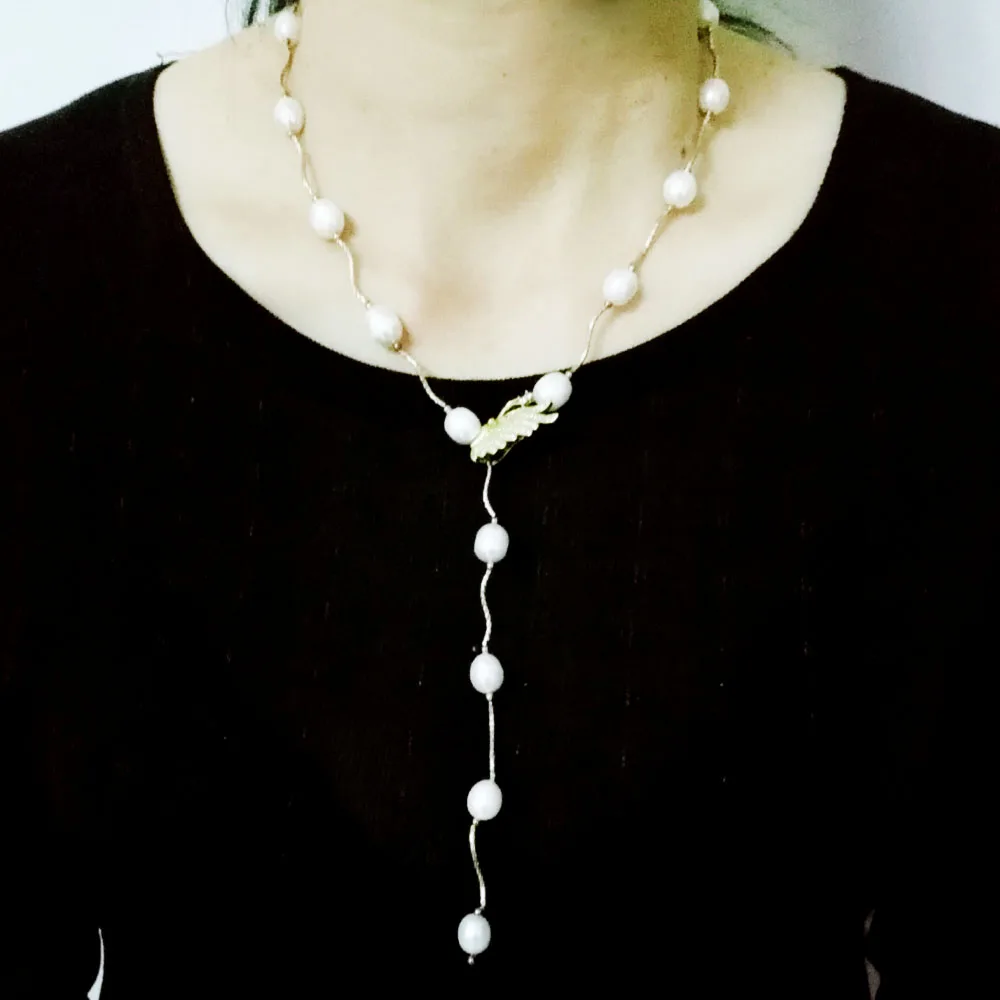 YKNRBPH S925 Sterlingas Sidabro Ilgą Perlų Vėrinį Moterų Rudenį ir Žiemą Megztinis Pearl grandines Fine Jewelry