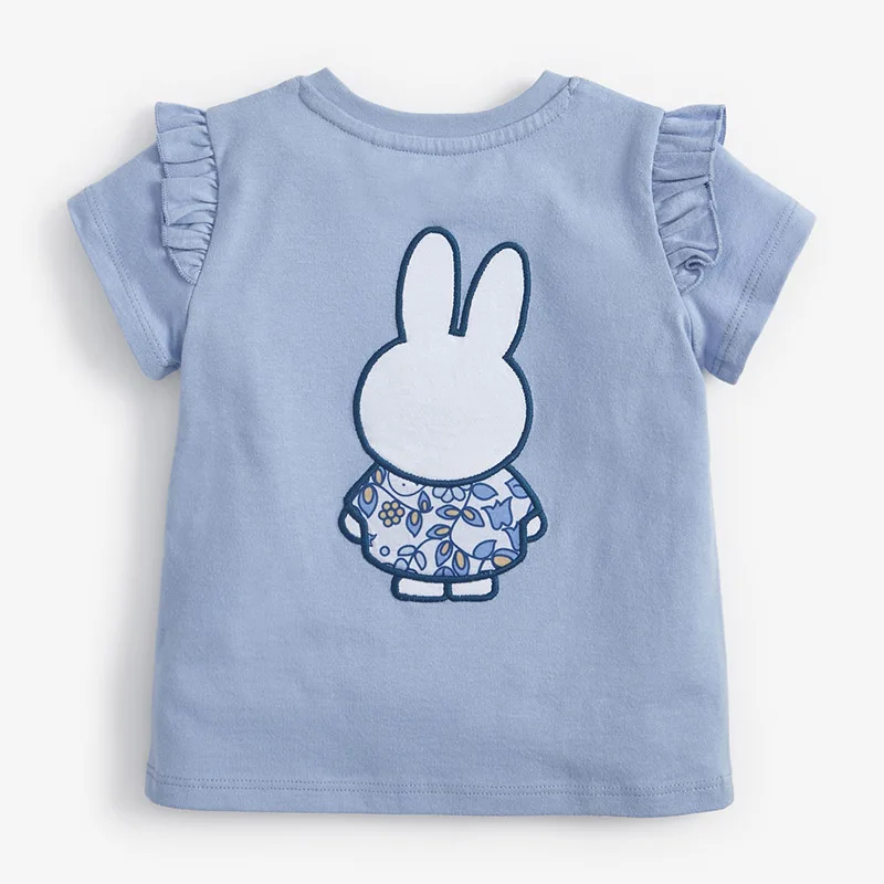 Šukuotos Medvilnės Viršūnes Prekės 2021 M. Vasarą Vaikiški marškinėliai Vaikams Palaidinė Kūdikiui Bebe Merginos Atsitiktinis Tees Apatiniai Baby Girl Drabužiai