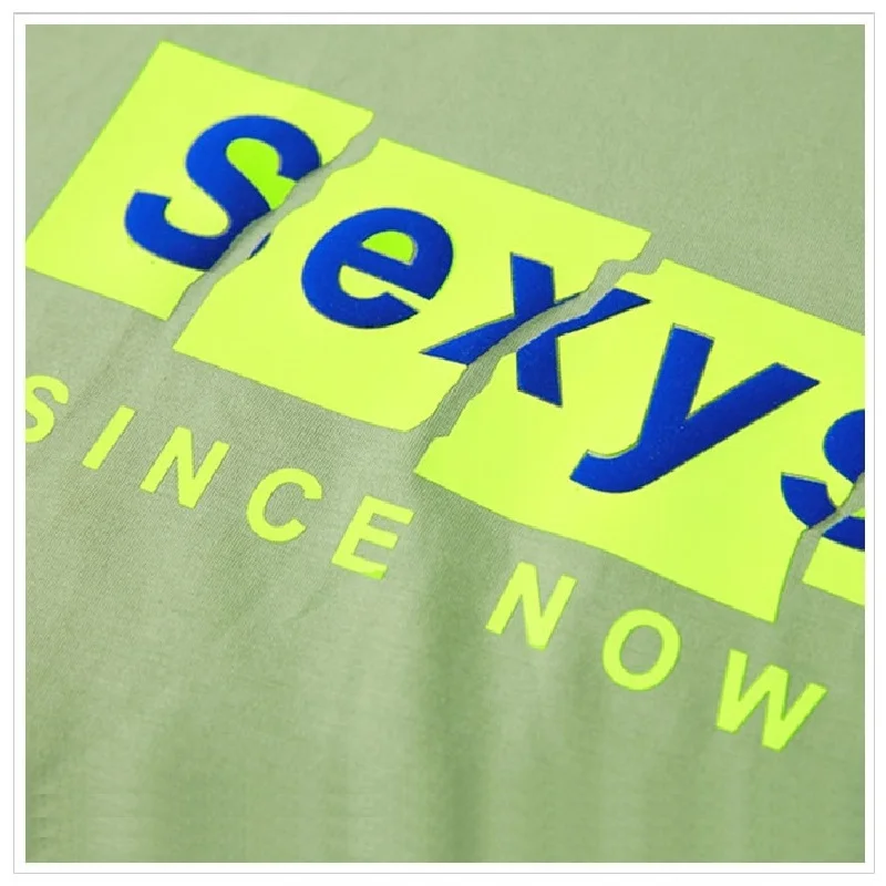 Žalia Letter spausdinimo 2020 m. Rudenį Medvilnės marškinėliai moterims Visą rankovės O-Kaklo Žiemos Prarasti dugno T shirts Naujas moteriškas Minkštas Viršūnės