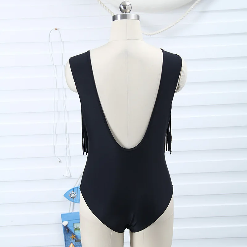 Naujas 2017 Gilia V Black Kutas Backless Aukštos Sumažinti vientisi maudymosi kostiumėlį Moterų Retro Pakraštyje Monokini maudymosi Kostiumėliai Paplūdimio maudymosi kostiumai