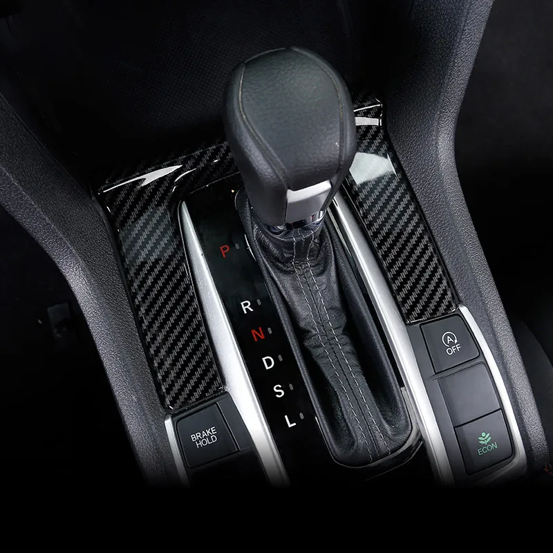 Anglies pluošto vidaus kontrolės pavarų skydelio apdailos lipdukai pakeitimo tiekimą Honda Civic 10 2017 2018 2019 2020