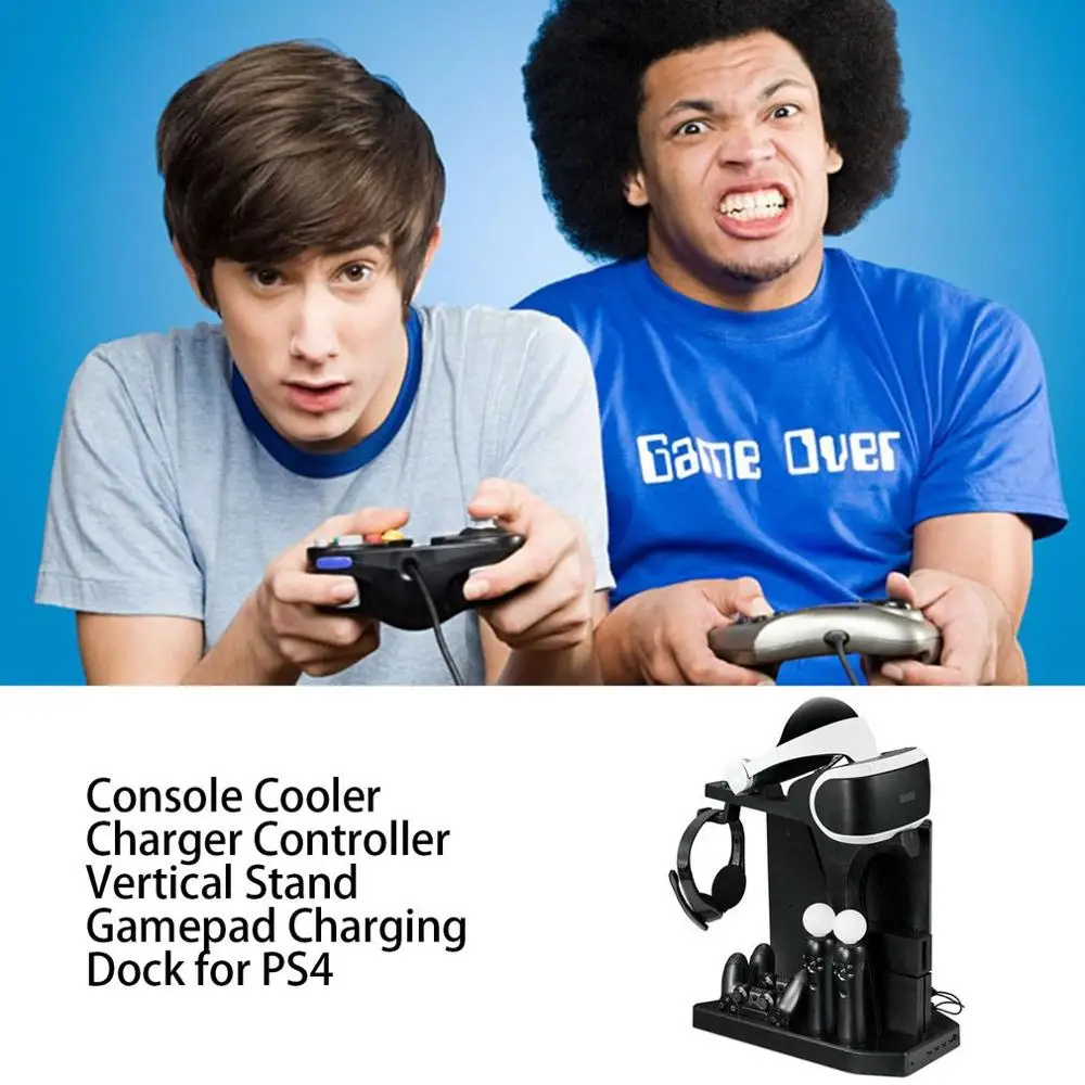 PSVR PS4 Pro Plonas Krovimo Stendas Vitrina PS4 VR Playstation 4 Vertikalus Stovas Ventiliatoriaus Aušintuvas Valdytojas Įkroviklis HUB karšto