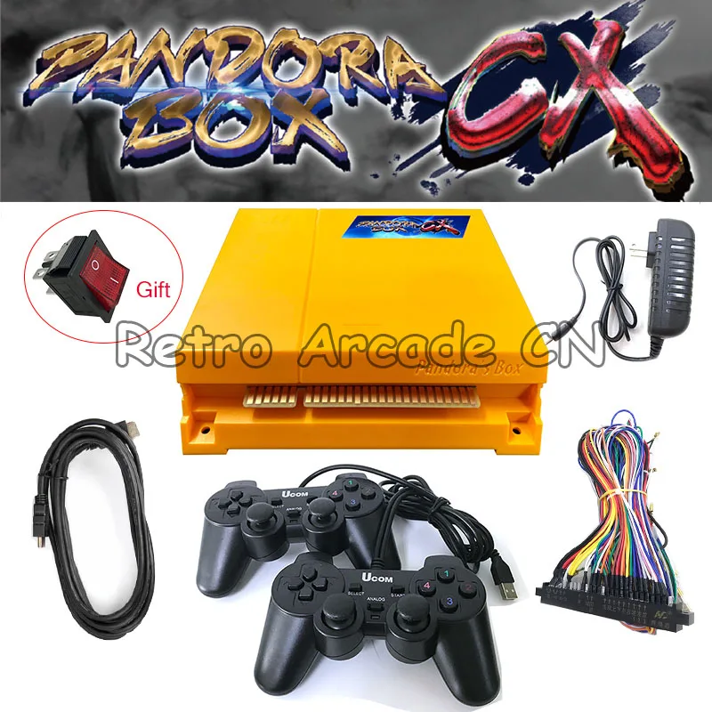 Gamepad rinkinys Pandora Box CX Jamma Versija 2800 1 Valdybos Arcade PCB 3D paramos 3P 4P žaidimai ir HDMI audio aux audio išėjimas