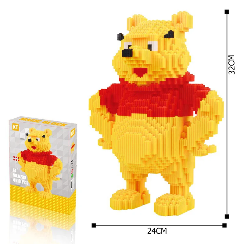 4000pcs+ Magic Blokai Winnie the Pooh Bear Dygsnio Kampas Pav Dumbo Zootopia Mini Jungtis Plytų Pastatas, Blokinis Žaislai