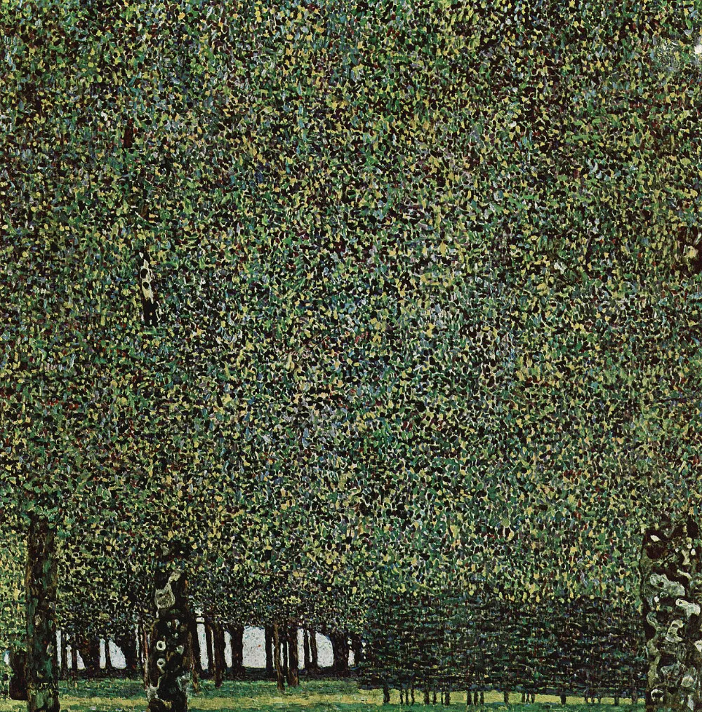 Rankų darbo aliejaus tapybai reprodukcijai Parkas Gustavo Klimto