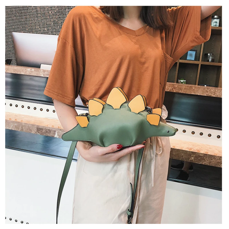 2020 moterų pečių maišą moterų moteris maišo mielas dinozauras formos odos pečių krepšiai moters pirkinių rankinėje Atsitiktinis Sankabos Krepšys