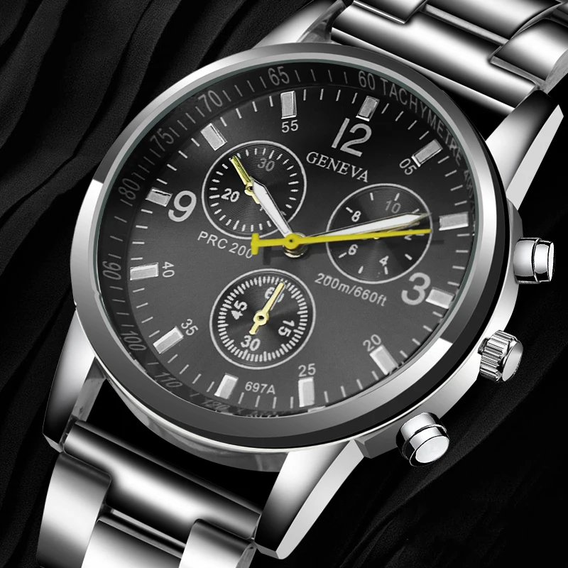2020 Naujas vyrai laikrodžiai viršuje prabangos prekės ŽENEVOS Nerūdijančio plieno diržas Mados vyrų valandų Verslo Kvarcinis laikrodis dizaineris laikas