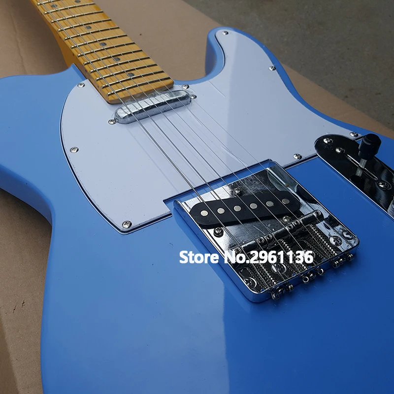 Aukštos kokybės elektrinė gitara,TL stiliaus,Liepų kūną su Klevo kaklo,mėlyna spalva,Custom elektrinė gitara,nemokamas pristatymas