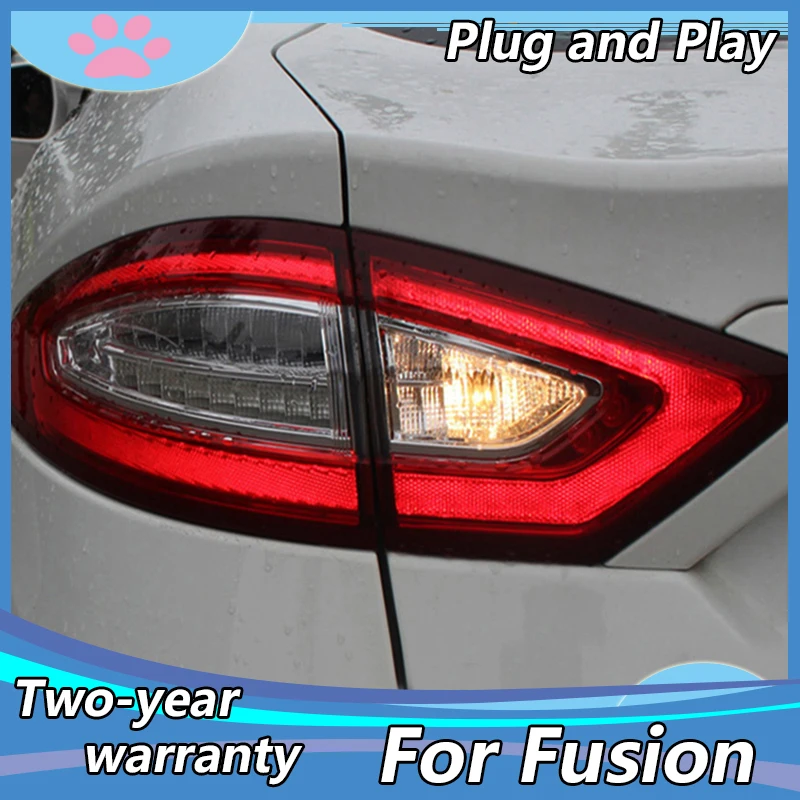 Automobilio Stilius Uodegos Šviesos Atveju Ford Fusion Žibintai 2013-2016 M. Mondeo LED Uodega Lempos Galinis Žibintas DRL+Stabdžiu+Parko+signalinė lemputė