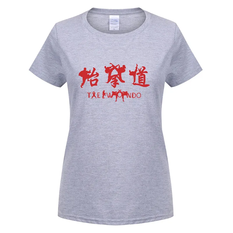 Naujas Taekwondo Moterys T Shirts Vasaros Stiliaus trumpomis Rankovėmis Medvilnės Korėja Kong Fu Mergina T-shirt Moterų Clothings Moteris Viršūnes OT-229