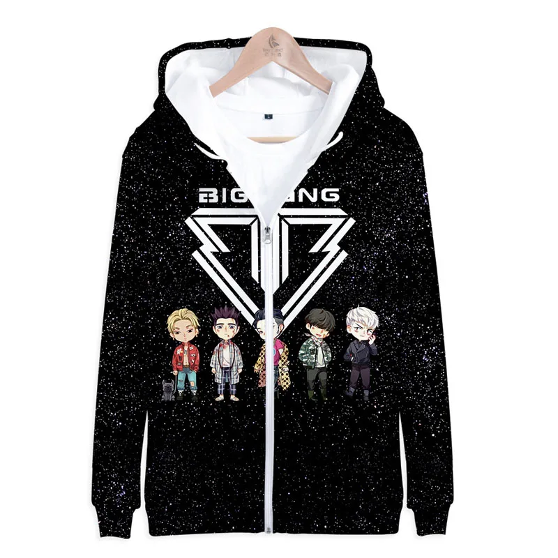 Bigbang big bang bangtan 3d hoodie kpop korėjos harajuku hoodies palaidinukė moletom feminino mados prekės ženklo Striukė kailis plius dydis
