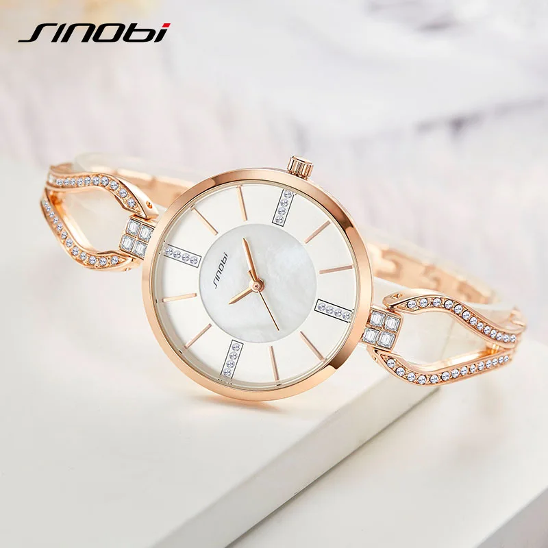 SINOBI Prabangių drabužių Moterims Laikrodžiai Diamond Apyrankės Moterims Žiūrėti Elegantiškas Ponios Kvarcinis Laikrodis Moterų Laikrodis relogio feminino