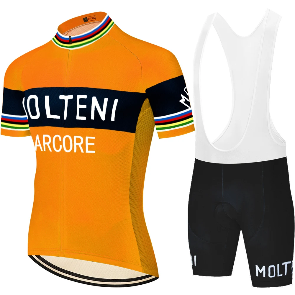 2020 pjovimas lazeriu MOLTENI retro dviračių džersis vyrų dviratininkas šortai vasarą quick dry orui pro marškinėliai 20D gelio tenue cycliste homme