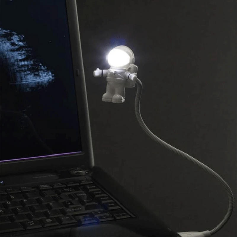 Z75 Naujas Stilius Vaiskiai Balta Kietas Naują Astronautas Astronautas USB Šviesos diodų (LED) Reguliuojamas Naktį Šviesos Kompiuteris PC Lempos Šviesos Stalas