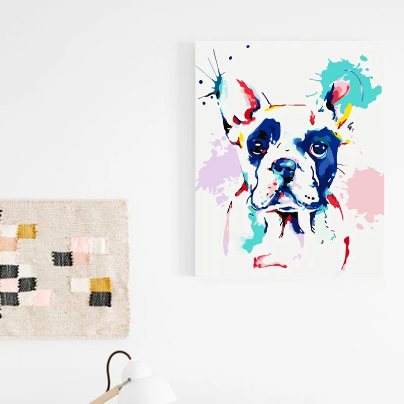 Dažų numeris meno tapybos numeriai Abstrakčiai gyvūnų spalvos katė, šuo, triušis gyvenimo kambario, miegamasis dekoratyvinis dažymas