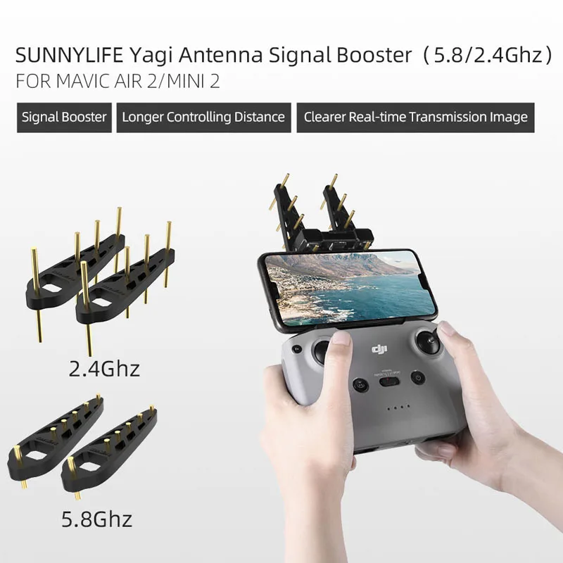 Sunnylife Yagi-Uda Anteną 2.4 Ghz/5.8 Ghz valdymo pultelio Signalo Stiprintuvas Range Extender DJI Mavic Mini 2 /Oro Drone 2