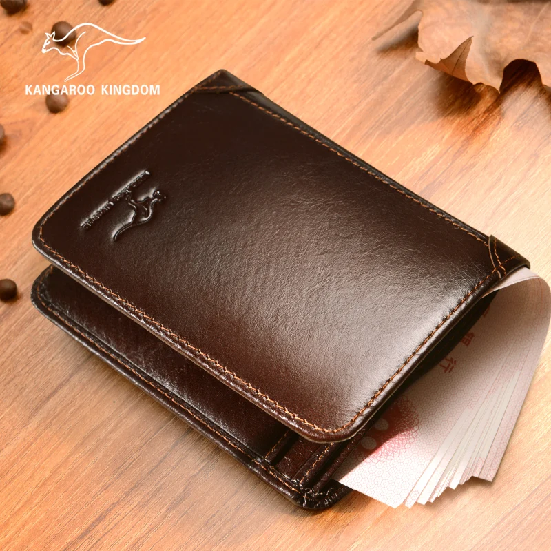 KENGŪROS KARALYSTĖS derliaus vyrų piniginės natūralios odos trumpą projekto atsitiktinis vyrų kišenėje kortelės turėtojas piniginės rankinėje