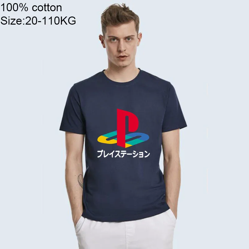 Retro PS Logotipu T shirts Xbox Vedeo Žaidimas playstation T-marškinėliai Vyrams, Streetwear marškinėliai, HipHop Grynos Medvilnės PS1-PS6 Trumpas Rankovės berniukas