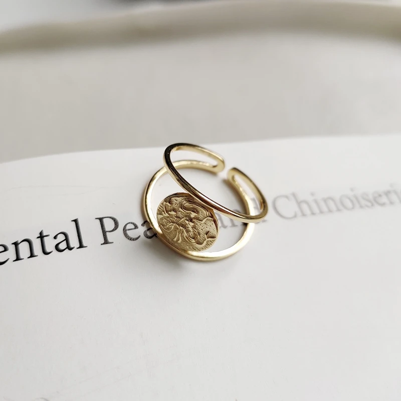 LouLeur 925 sterlingas sidabro Undinė žiedai aukso turas kūrybos elegantiškas Korėja stiliaus atidaryti žiedai moterų draugystės papuošalai žavesio
