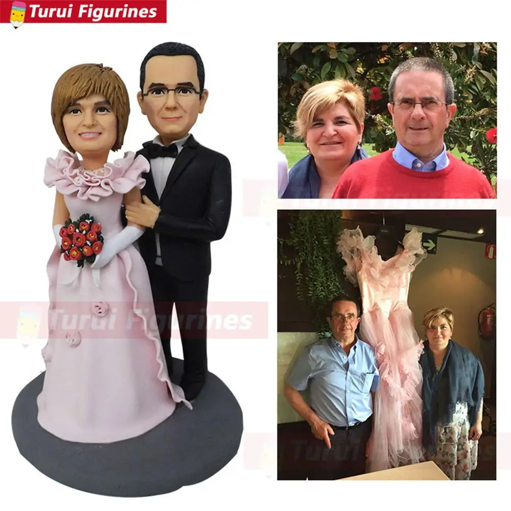 Custom užsisakyti asmeninius bobblehead lėlės laikykite savo ranką vestuvių dovana polyresin lėlės vestuvių tortas topper dizaino suasmenintų dovanų