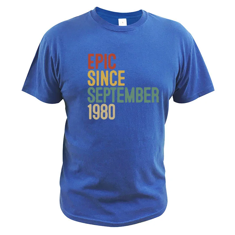 Įdomus Epas Nuo rugsėjo 1980 m. 40 Gimtadienio Dovana 40 Metų amžiaus Marškinėliai Kietas Streetwear Įdomus Dizainas Marškinėlius Medvilnė