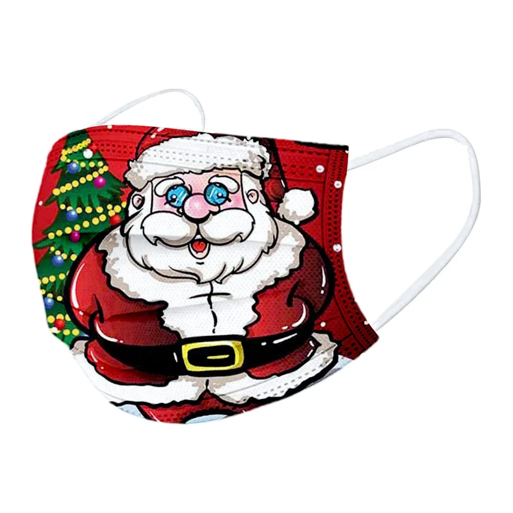 Santa Claus Kaukės Masque De Noel Jetable Suaugusiųjų Universalus Vienkartiniai Aukštos kokybės Kalėdų Spausdinti Kaukė 50pc Mascherine