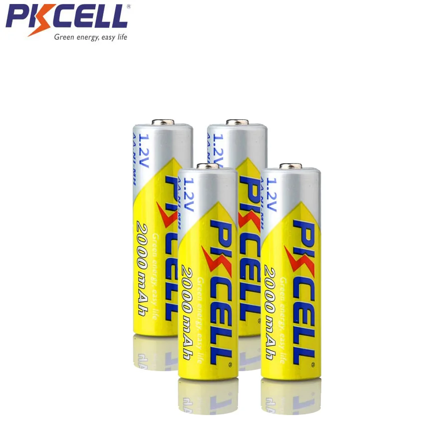 4PCS PKCELL baterijos aa 2000mah 1.2 v NIMH AA įkraunamas baterijas ir 1PCS AAA/AA baterijų laikiklis dėžutė žibintuvėlis žaislai