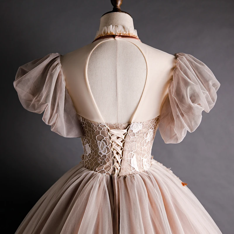 Elegantiška Vintage Quinceanera Suknelės 2020 Vestidos De 15 Años Nėrinių Karoliukai, Gėlės Tiulio Saldus 16 Kamuolys Chalatai Debutante Šalis Suknelė