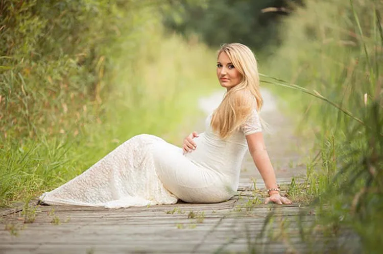 Motinystės Suknelė Balta Nėrinių Nėštumo Drabužiai Maxi Suknelės Motinystės Fotografija Rekvizitai Suknelės Saldus Širdies Motinystės Suknelė Drabužius