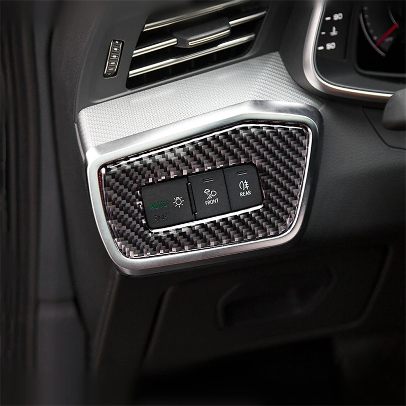Automobilių Optikos priekinių Žibintų Kontrolės, Dekoratyvinio Skydelio Dangtelį Apdaila Anglies Pluošto Audi A6 C8 A7 2019 LHD Interjero Priedai