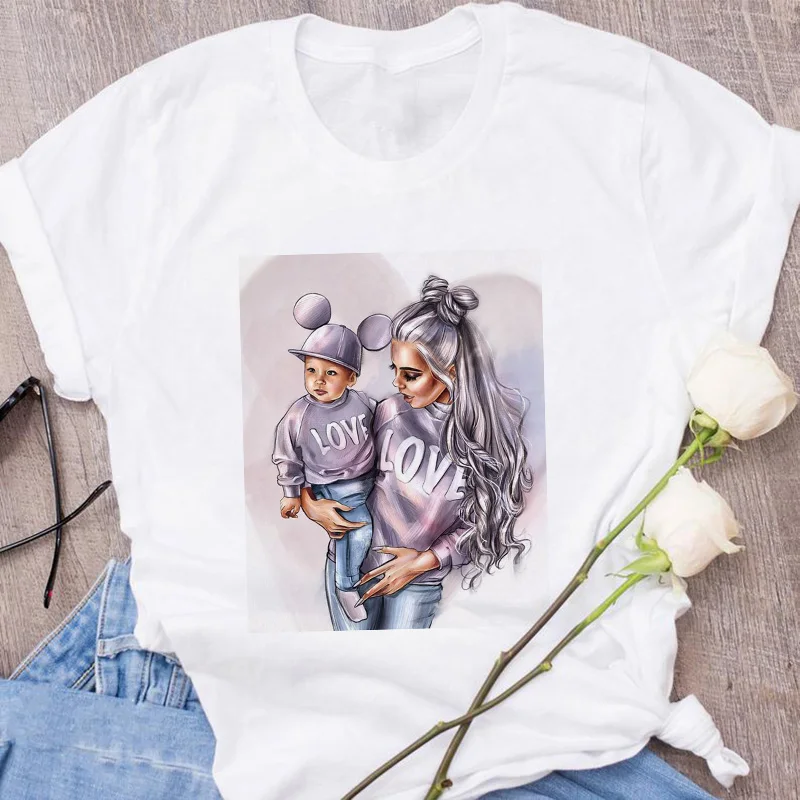 2020 naujas Super Mama, T-marškinėliai Moterims Motinos Meilės Print T shirt Tees Femme harajuku 